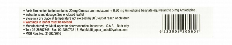Erastapex Co 20mg Olmesartan Medoxomil & 5mg Amlodipine