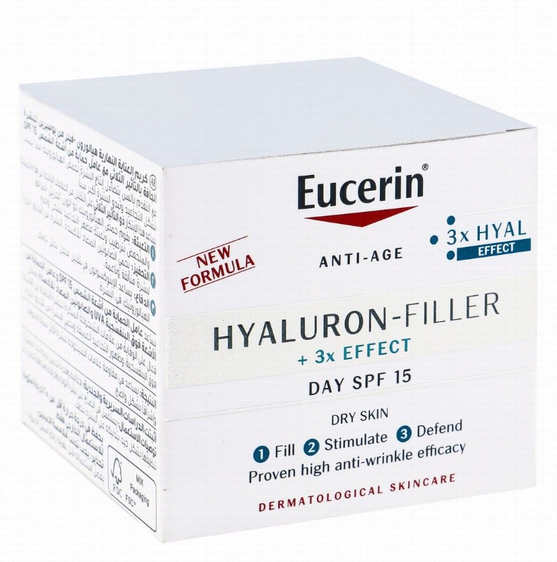 Eucerin Hyaluron Filler Anti-Wrinkle & Anti-Aging Face Day Cream for Dry Skin SPF15+
