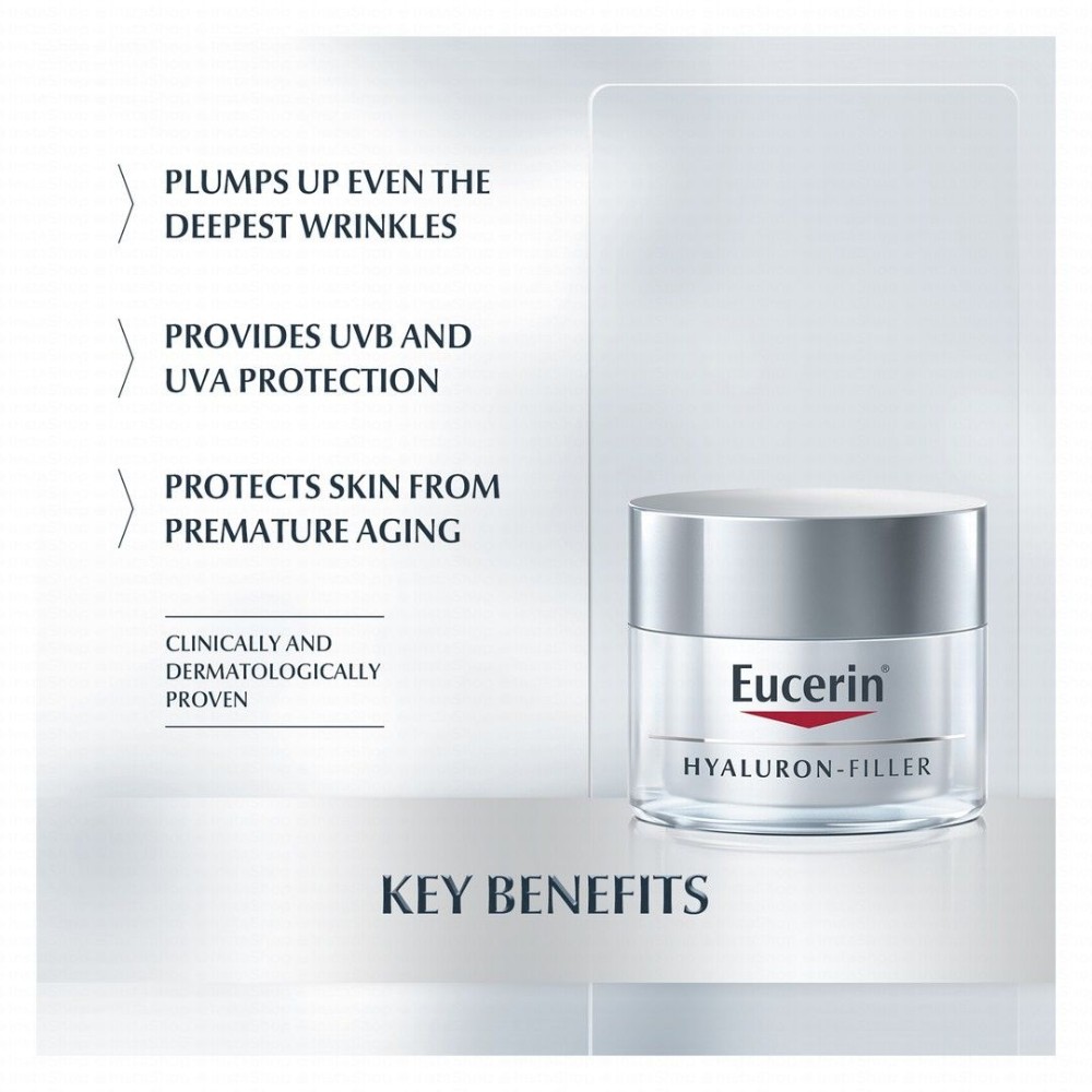 Eucerin Hyaluron Filler Anti-Wrinkle & Anti-Aging Face Day Cream for Dry Skin SPF15+