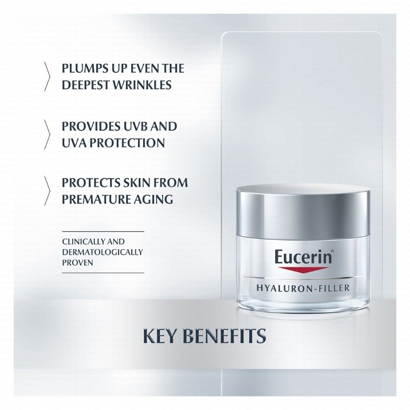 Eucerin Hyaluron Filler Anti-Wrinkle & Anti-Aging Face Day Cream for Dry Skin SPF15+