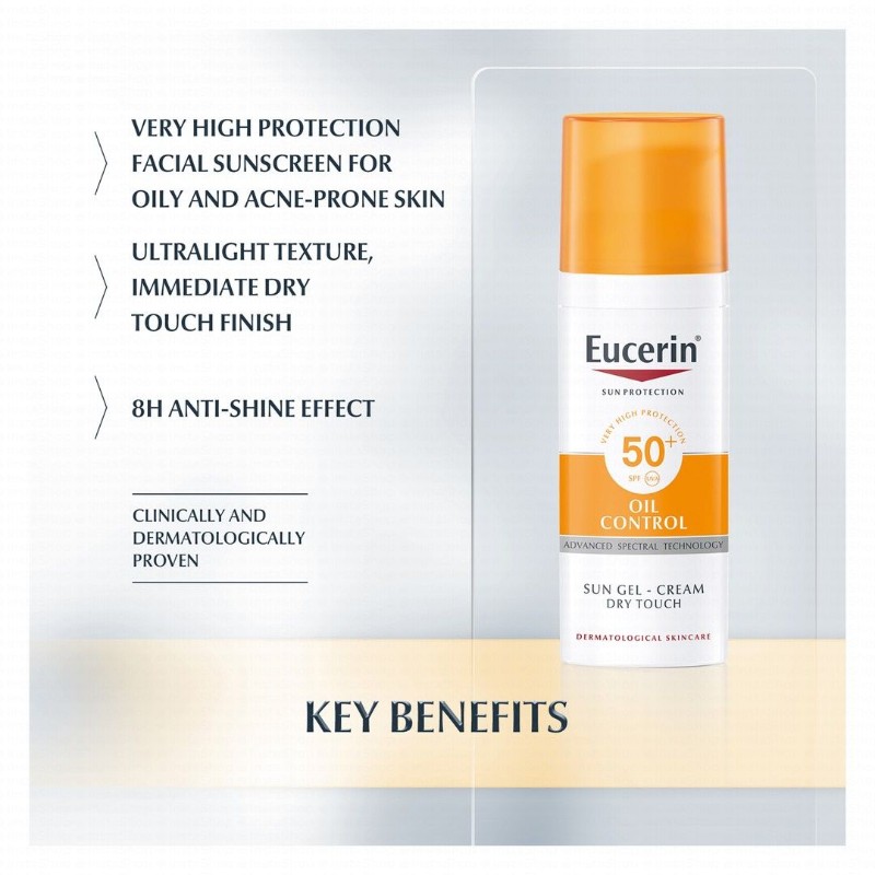 Eucerin Oil Control Sunscreen SPF50+ - non comedogenic, fragrance free