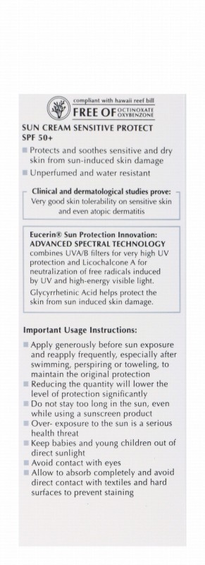 Eucerin Sensitive Protect Water-Resistant Soothing & Protecting Sunscreen for Dry & Sensitive Skin SPF50+ - fragrance free