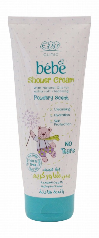 Eva Clinic Bebe Shower Cream with Natural Oils Powdery Scent - parabens free, soap free, sulfate free