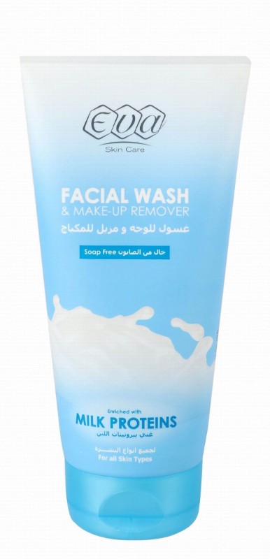 Eva Facial Wash & Makeup Remover with Milk Protein for All Skin Types - soap free