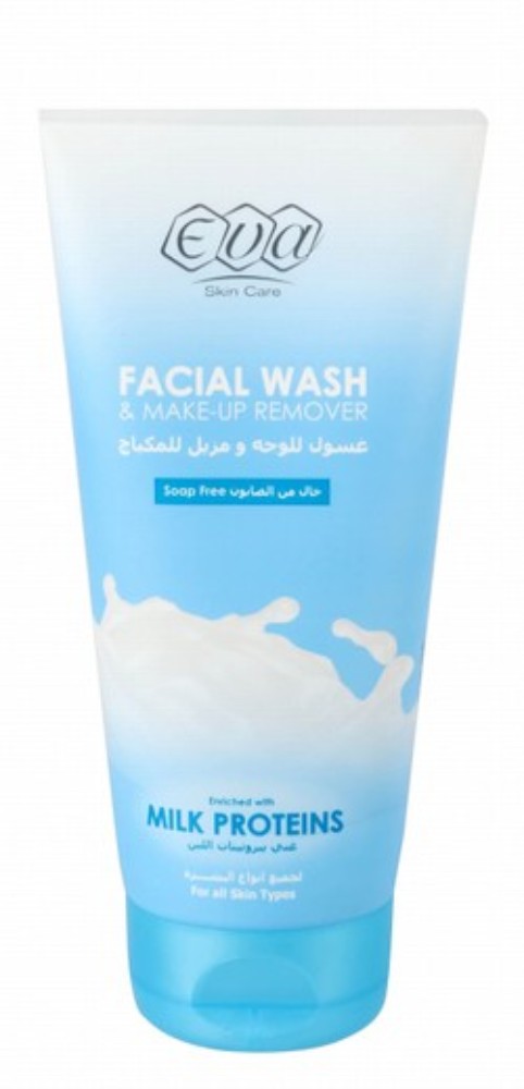 Eva Facial Wash & Makeup Remover with Milk Protein for All Skin Types - soap free