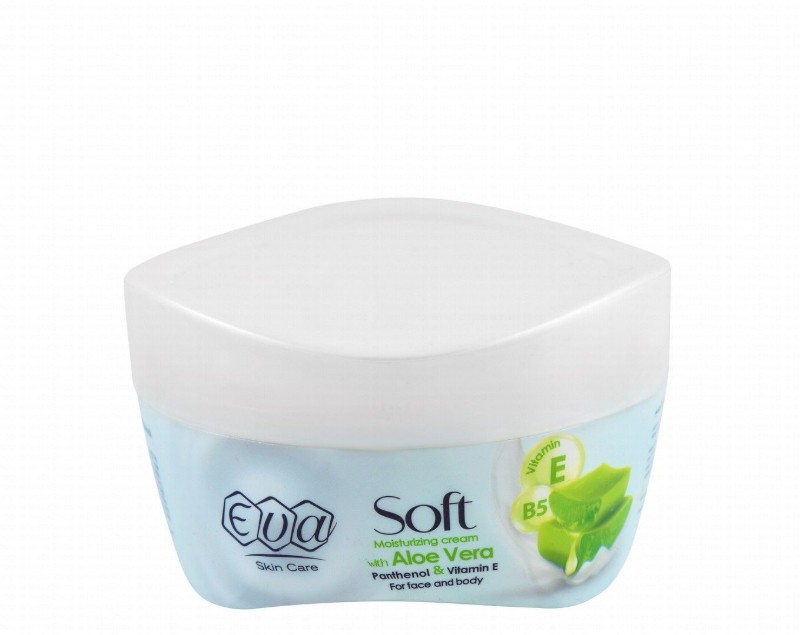 Eva Skin Care Soft Moisturizing Face & Body Cream with Aloe Vera, Panthenol & Vitamin E