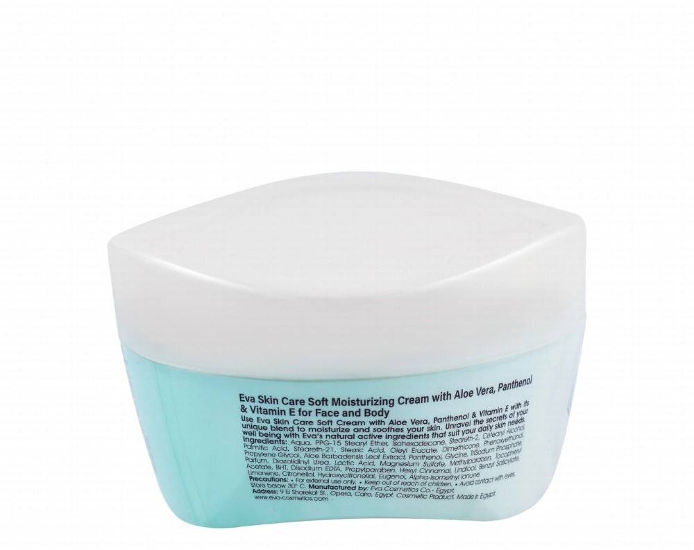 Eva Skin Care Soft Moisturizing Face & Body Cream with Aloe Vera, Panthenol & Vitamin E