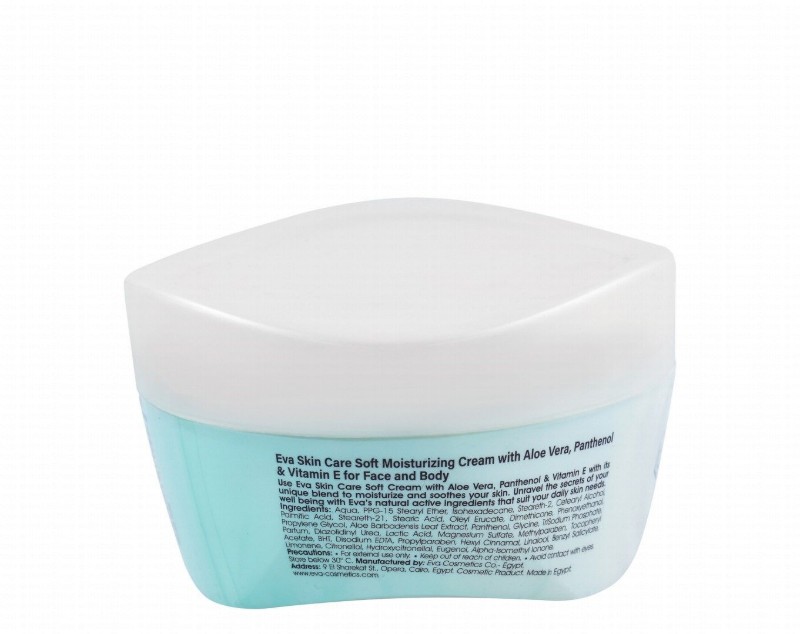 Eva Skin Care Soft Moisturizing Face & Body Cream with Aloe Vera, Panthenol & Vitamin E