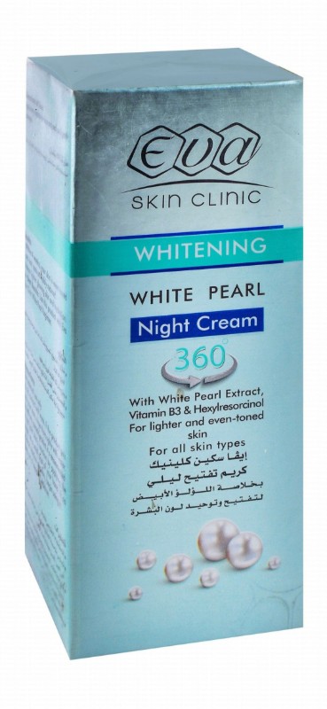 Eva Whitening Facial Night Cream with White Pearl Extract, Vitamin B3 & Hexylresorcinol for All Skin Types