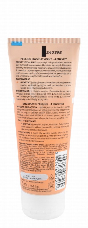 Eveline Cosmetics Clean Shot Peeling & Anti-Imperfection Face Scrub with Enzymes, Bromelain & Ficyna for All Skin Types