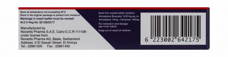 Exforge 10mg Amlodipine & 160mg Valsartan