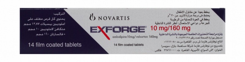 Exforge 10mg Amlodipine & 160mg Valsartan