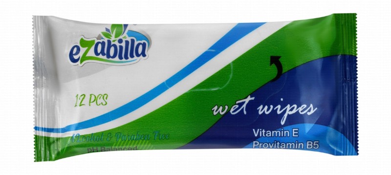 Ezabilla Wet Wipes with Vitamin E & Provitamin B5 - alcohol free, parabens free