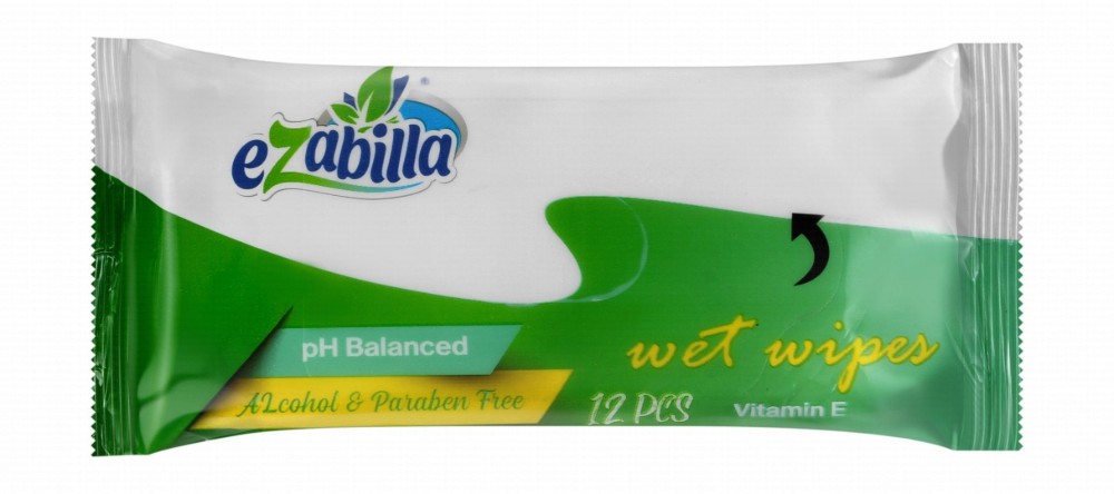 Ezabilla Wet Wipes with Vitamin E - alcohol free, parabens free