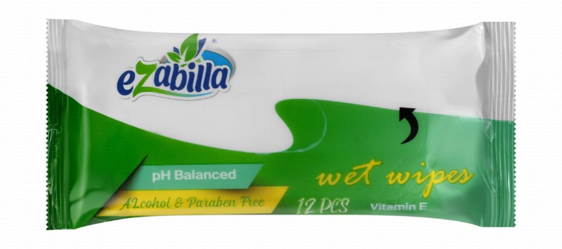 Ezabilla Wet Wipes with Vitamin E - alcohol free, parabens free