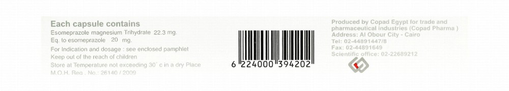 Ezogast 20mg Esomeprazole Proton Pump Inhibitor