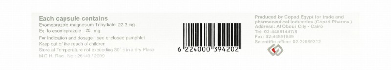 Ezogast 20mg Esomeprazole Proton Pump Inhibitor
