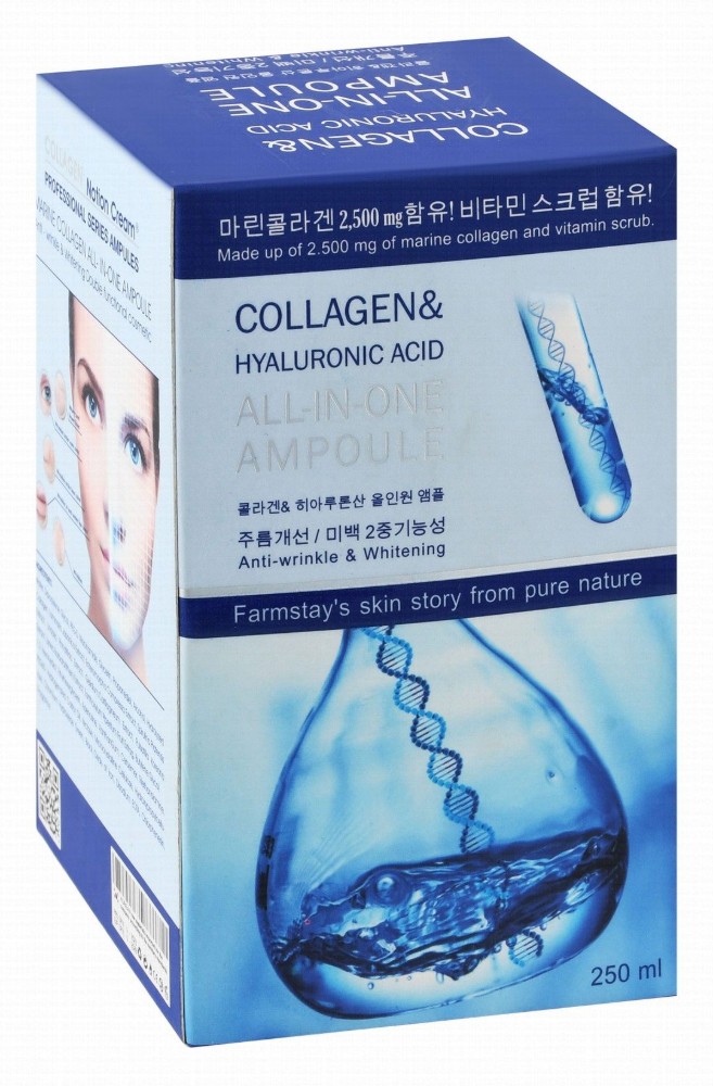 Farm Stay All in One Brightening & Anti-Wrinkle Facial Ampoule with Collagen & Hyaluronic Acid