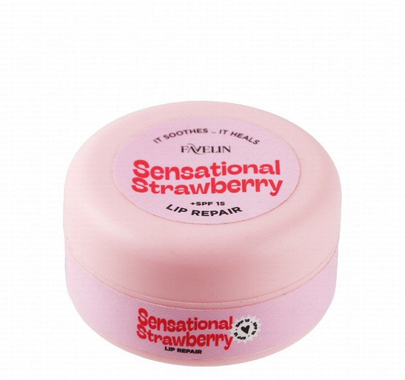 Favelin Soothing, Repairing & Healing Lip Balm Sensational Strawberry Flavor SPF15