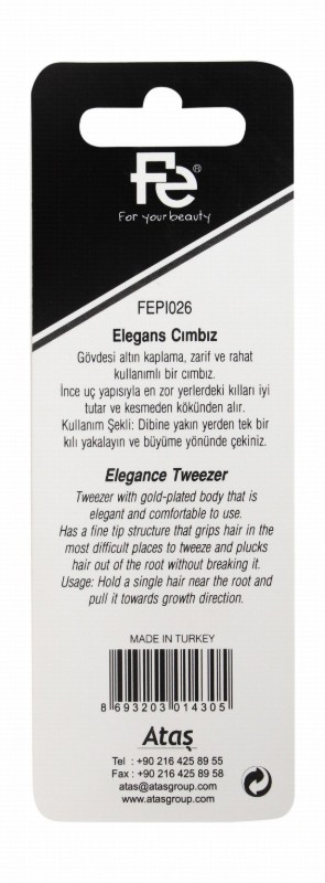 Fe Stainless Steel Gold Plated Straight Tip Elegance Tweezers
