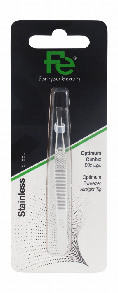 Fe Stainless Steel Straight Tip Tweezers