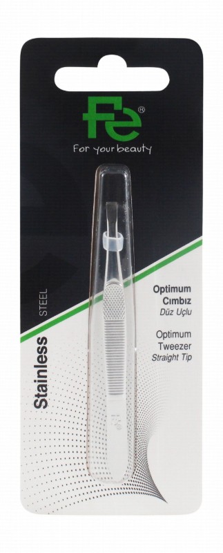 Fe Stainless Steel Straight Tip Tweezers
