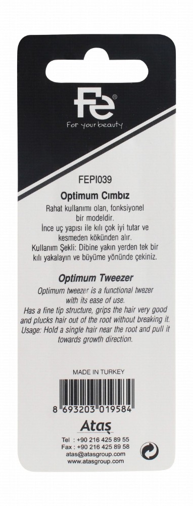 Fe Stainless Steel Straight Tip Tweezers