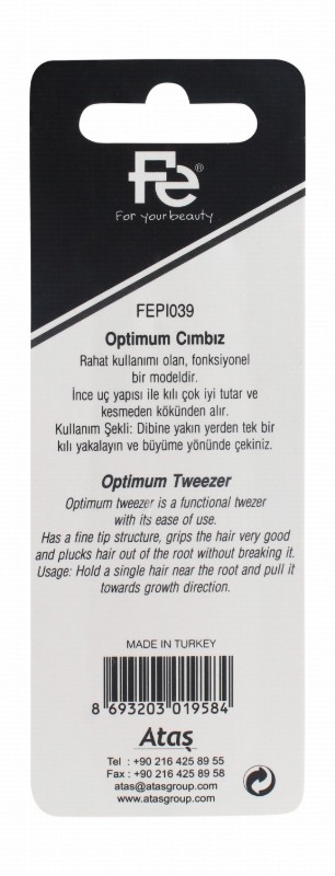 Fe Stainless Steel Straight Tip Tweezers