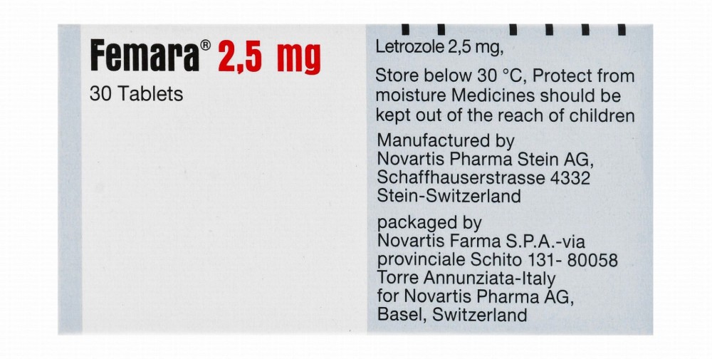 Femara 2.5mg Letrozole Non-Steroidal Aromatase Inhibitor Antineoplastic