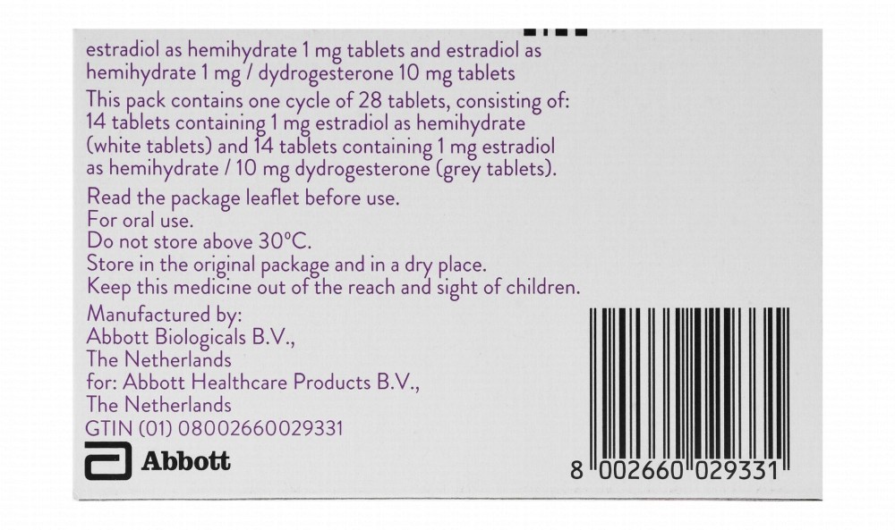 Femoston 1mg Estradiol Hemihydrate & 10mg Dydrogesterone
