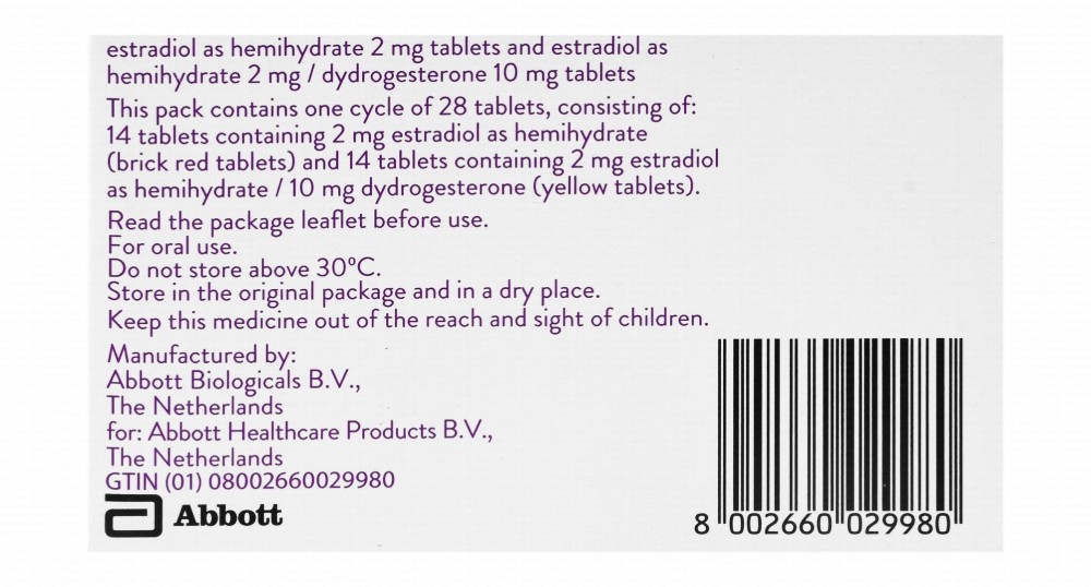 Femoston 2mg Estradiol Hemihydrate & 10mg Dydrogesterone
