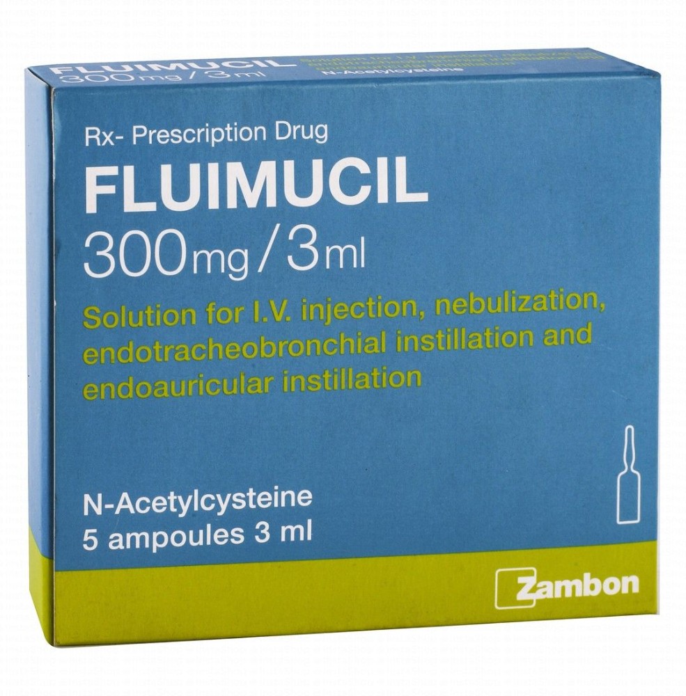 Fluimucil 300mg/3ml Solution for Intravenous Injection Ampoules