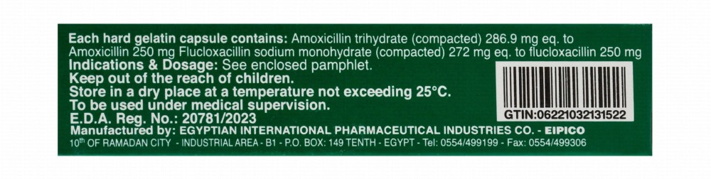Flumox 500mg Amoxycillin & Flucloxacillin Broad Spectrum Antibiotic