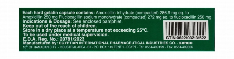 Flumox 500mg Amoxycillin & Flucloxacillin Broad Spectrum Antibiotic