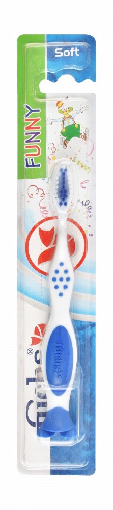 Fuchs Funny Blue & White Soft Toothbrush
