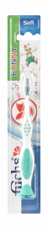 Fuchs Funny Green & White Soft Toothbrush
