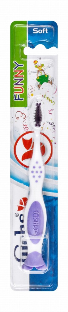 Fuchs Funny Purple & White Soft Toothbrush
