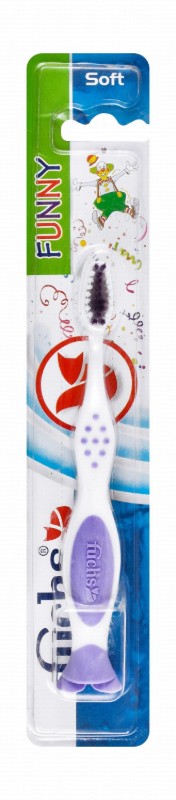 Fuchs Funny Purple & White Soft Toothbrush