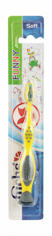 Fuchs Funny Yellow & Gray Soft Toothbrush for Kids