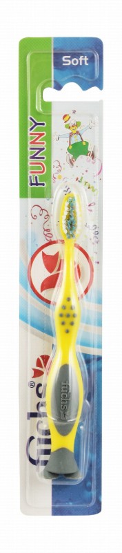 Fuchs Funny Yellow & Gray Soft Toothbrush for Kids