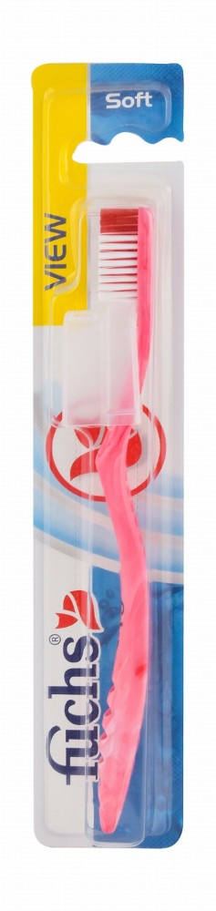 Fuchs View Pink Soft Toothbrush with Cap