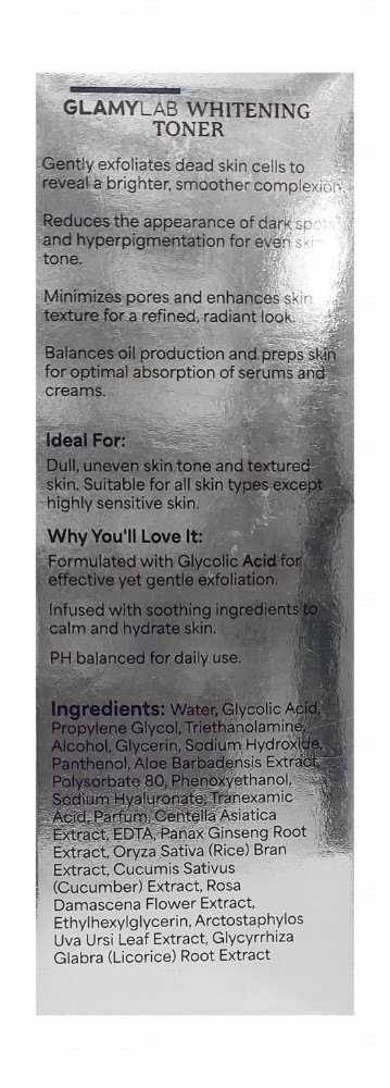 Glamy Lab Whitening, Smoothing & Exfoliating Facial Toner
