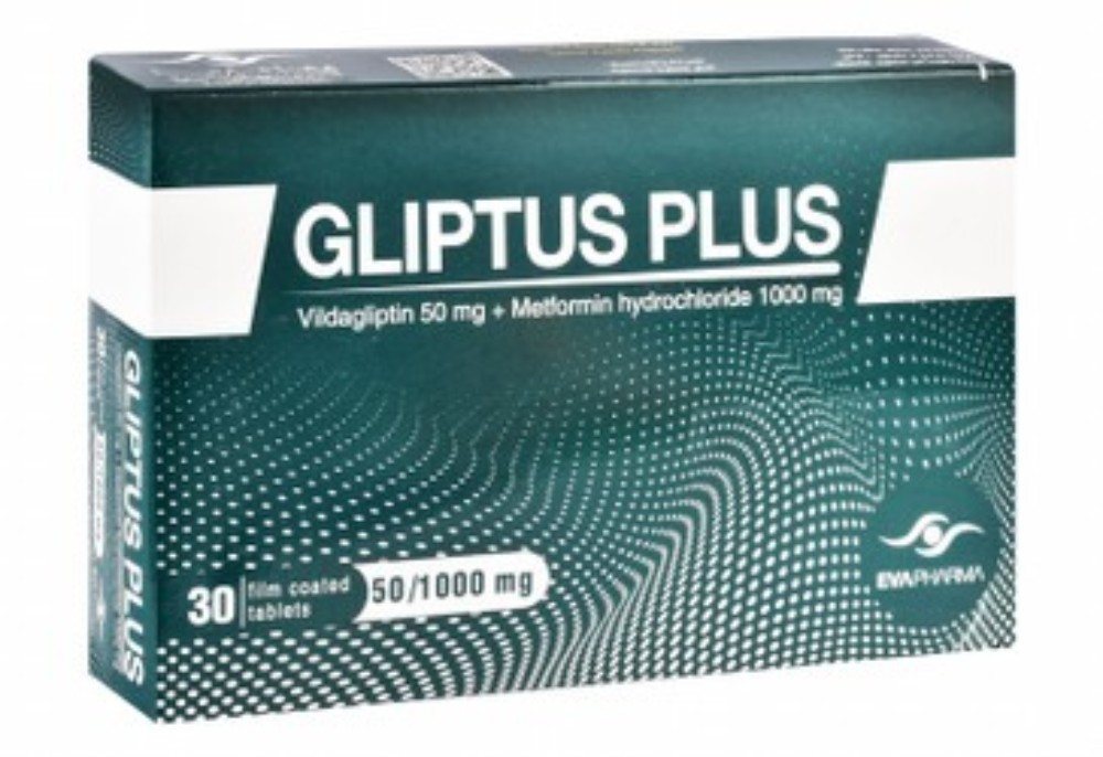 Gliptus Plus 50mg Vildagliptin & 1000mg Metformin Hydrochloride