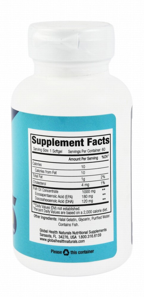 Global Health Naturals Heart Health Support Dietary Supplements with Omega 3