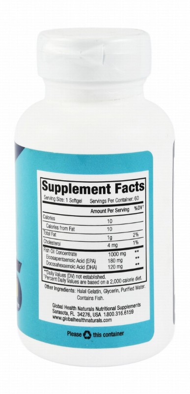 Global Health Naturals Heart Health Support Dietary Supplements with Omega 3
