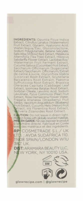 Glow Recipe Mini Watermelon Glow Hydrating & Pore Refining Face Toner with PHA, BHA & Hyaluronic Acid - cruelty free, alcohol free