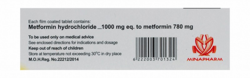 Glucophage 1000mg Metformin Hydrochloride