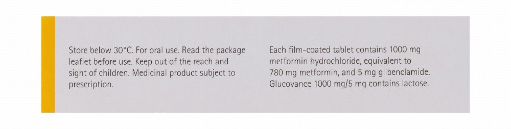 Glucovance 1000mg Metformin Hydrochloride & 5mg Glibenclamide