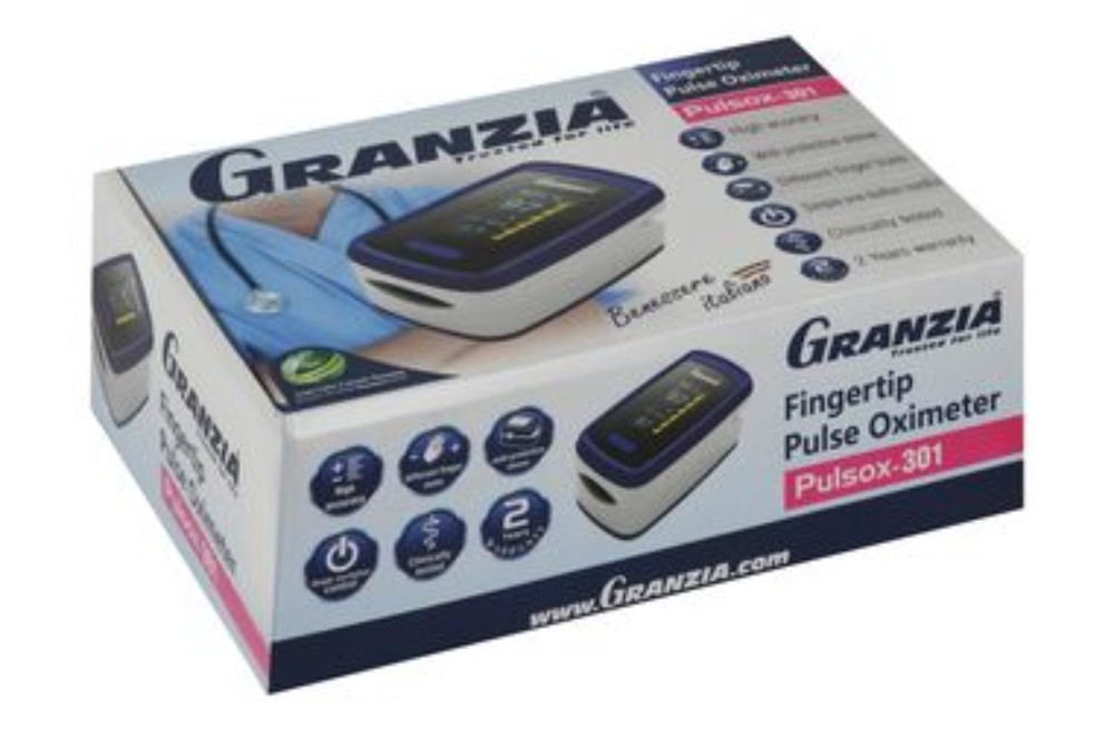 Granzia Fingertip Pulse Oximeter - White & Purple, Pulsox-301