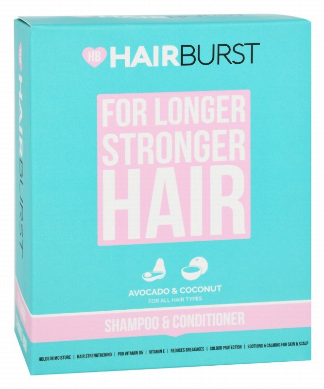 Hair Burst Shampoo (350ml) & Hair Conditioner (350ml) with Avocado & Coconut for Long & Strong Hair